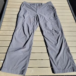 LL Bean Pants Mens 36x30 Gray Hiking Cresta Nylon Cargo Water Resistant 506421